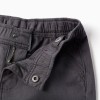 Baggy twill chino trousers B&S for baby boys, dark grey