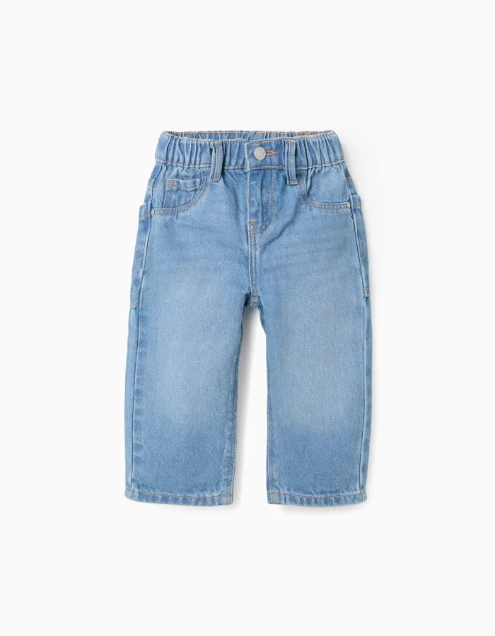 Baggy denim trousers for baby boys, light blue