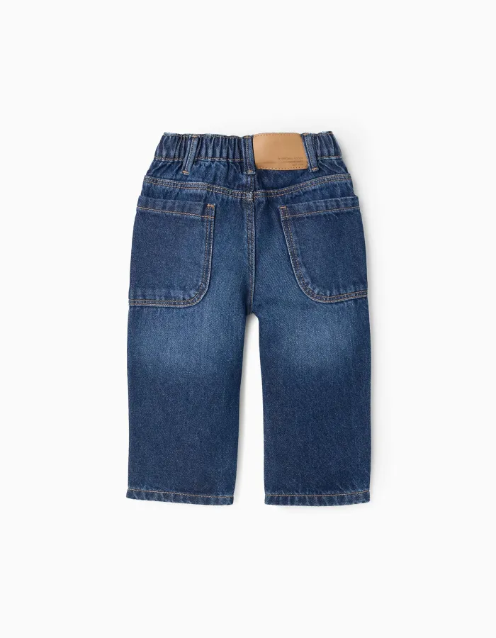 Baggy denim trousers for baby boys, dark blue
