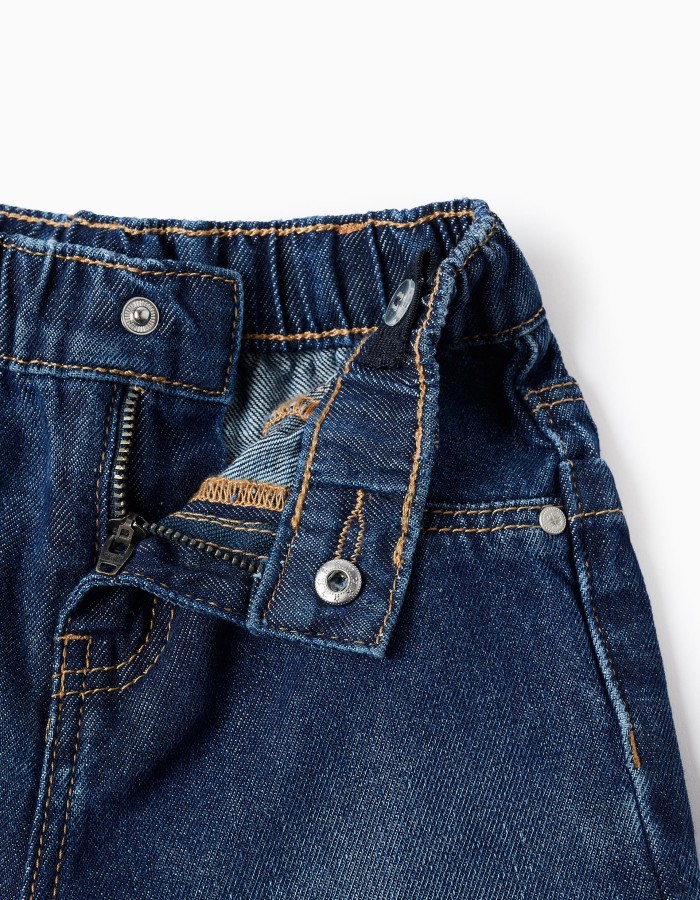 Baggy denim trousers for baby boys, dark blue