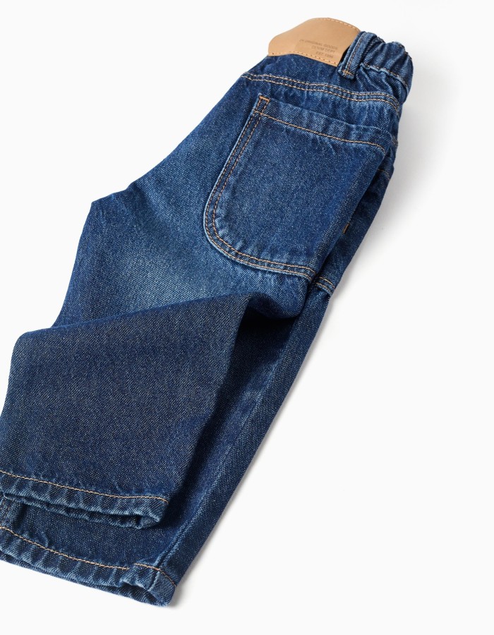 Baggy denim trousers for baby boys, dark blue