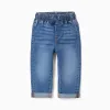 Slim jeans with drawstring for baby boys, blue
