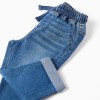 Slim jeans with drawstring for baby boys, blue