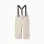 Twill trousers with removable braces for baby boys, light beige