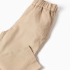 Baggy pull-up trousers in cotton B&S for baby boys, beige