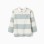 Long sleeve polo shirt with stripes for boys, white/light green