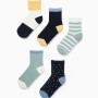 5 pairs of socks with contrasting details for boys, multicolour