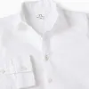 Cotton Shirt with Bow for Boys, White/Dark Blue