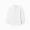 Viscose, Cotton and Linen Shirt for Boys, White