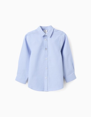 Shirt in Cotton Oxford for Boys, Blue