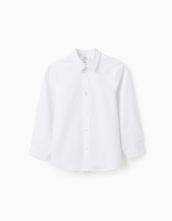 Shirt in Cotton Oxford for Boys, White