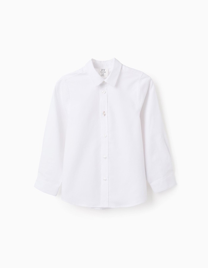 Shirt in Cotton Oxford for Boys, White