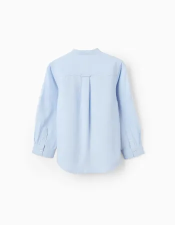 Shirt with Mao Collar for Boys, Light Blue