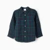 Flannel Shirt with Check for Boys 'B&S', Green/Blue
