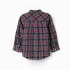 Flannel Check Shirt for Boys 'B&S', Red/Blue