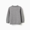 Knitted jumper with polo collar B&S for boys, grey