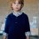 Cotton knit jumper with embossed lines for boys, blue