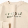 Cotton sweatshirt with Work of Art print for boys, light beige