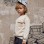 Cotton sweatshirt with chest pocket B&S for boys, light beige