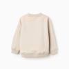 Cotton sweatshirt with chest pocket B&S for boys, light beige