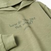 Cotton hooded sweatshirt with Lanzarote print for boys, khaki green