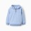 Half-zip cotton sweatshirt with hood for boys, light blue
