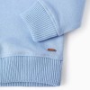 Half-zip cotton sweatshirt with hood for boys, light blue