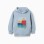 Cotton hooded sweatshirt with Art Thinker print for boys, light blue