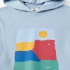 Cotton hooded sweatshirt with Art Thinker print for boys, light blue