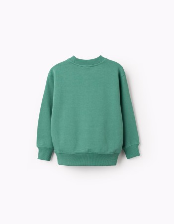 Cotton sweatshirt with Unlock Your Creativity print for boys, green