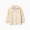 Half-zip cotton sweatshirt with stripes for boys, white/yellow