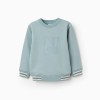 Cotton sweatshirt with embossed N for boys, light green