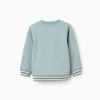 Cotton sweatshirt with embossed N for boys, light green