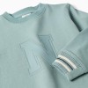 Cotton sweatshirt with embossed N for boys, light green