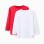 Pack of 2 Long-Sleeved Cotton T-shirts for Boys, White/Red