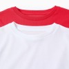 Pack of 2 Long-Sleeved Cotton T-shirts for Boys, White/Red