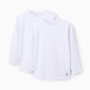 Pack of 2 Plain Long Sleeve T-shirts for Boys, White