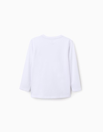 Pack of 2 Plain Long Sleeve T-shirts for Boys, White