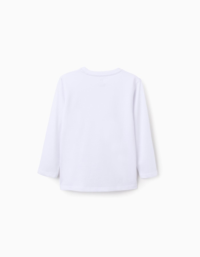 Pack of 2 Plain Long Sleeve T-shirts for Boys, White