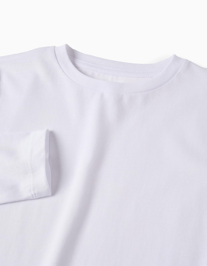 Pack of 2 Plain Long Sleeve T-shirts for Boys, White