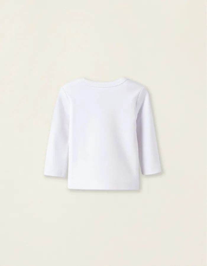 Pack of 3 Extra Warm Long Sleeve Vests for Babies, White