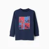 Long Sleeve Cotton T-shirt for Boys 'Spiderman', Blue