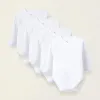 Pack of 4 Brushed Cotton Bodysuits for Newborns and Babies, White