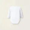 Pack of 4 Brushed Cotton Bodysuits for Newborns and Babies, White