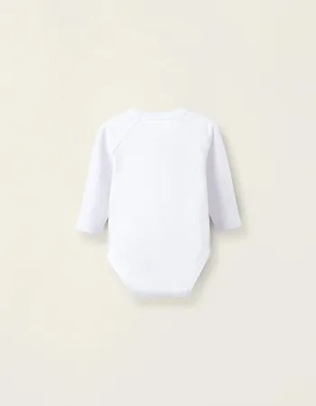 Pack of 4 Brushed Cotton Bodysuits for Newborns and Babies, White