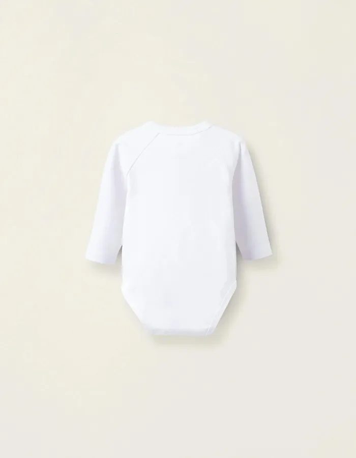 Pack of 4 Brushed Cotton Bodysuits for Newborns and Babies, White