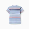 Striped cotton T-shirt for baby boys, multicolour