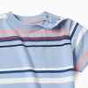 Striped cotton T-shirt for baby boys, multicolour