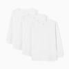 Pack of 3 Long Sleeve Vests for Boys, White