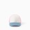 Cotton cap with colour block for babies and girls, white/blue/pink